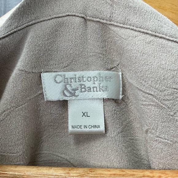 Christopher & Banks Faux Suede Button Up Top XL - Picture 5 of 9